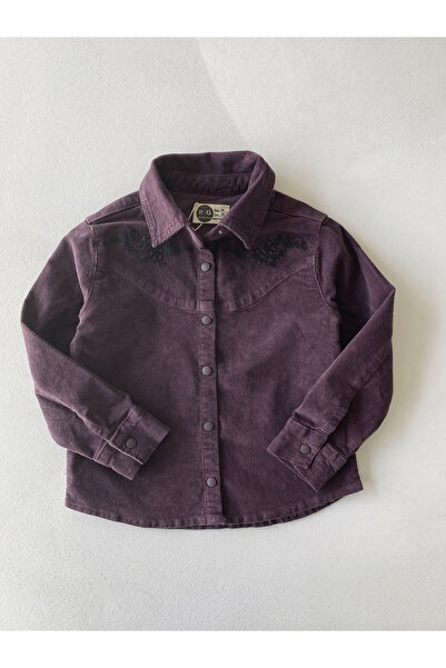 RG Brand Kız Çocuk Kadife Gömlek Ceket