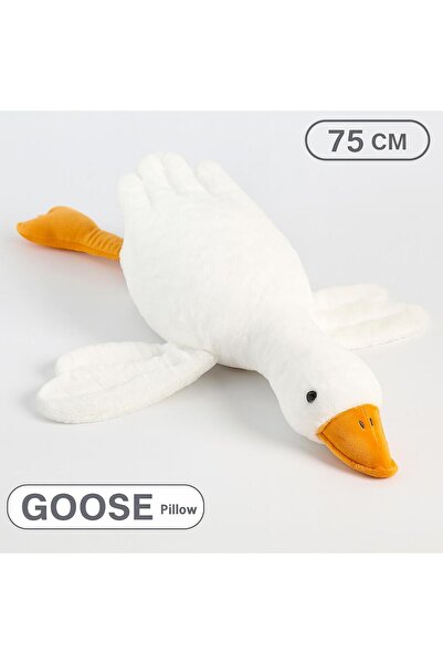 onestophube Dev Uzun Peluş Beyaz Kaz Oyuncak Dolması Gerçekçi Büyük Kanatlar ...