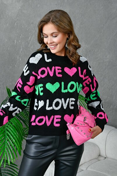 Noi Belis Soft Textured Oversized Crew Neck Knitwear Sweater Aw25Kz0066