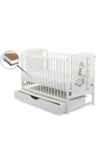 Babyneeds Patut din lemn bebe, 120x60 cm, Cu sertar cu capac, Din lemn de pin...