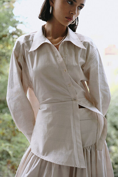 Pilea Liv Bel Dikişli Gömlek