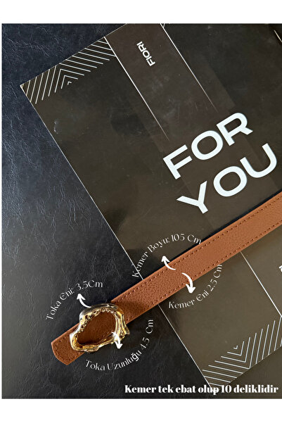 Fiori Tasarım Çubuk Toka İnce Kadın Kemeri, Ceket Kemeri, Gömlek Kemeri, Elbi...