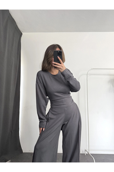 nona butik Σετ με κορδόνια Lisandra - Ανθρακί