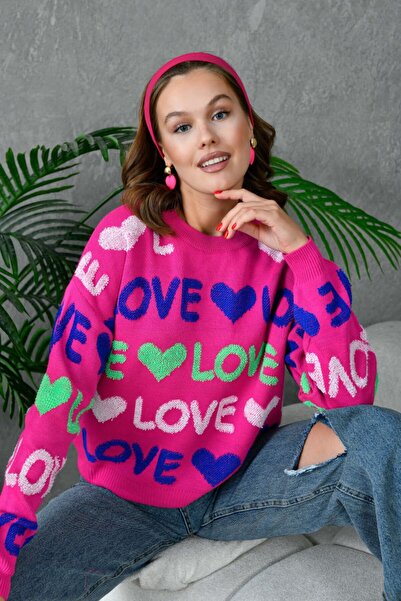 Noi Belis Soft Textured Oversized Crew Neck Knitwear Sweater Aw25Kz0066