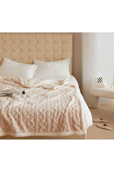 CHIRASO Cocolino CHIRASO Blanket, 200x230cm, Thick, with Fur on the Inside, Double Bed, Soft and Fluffy