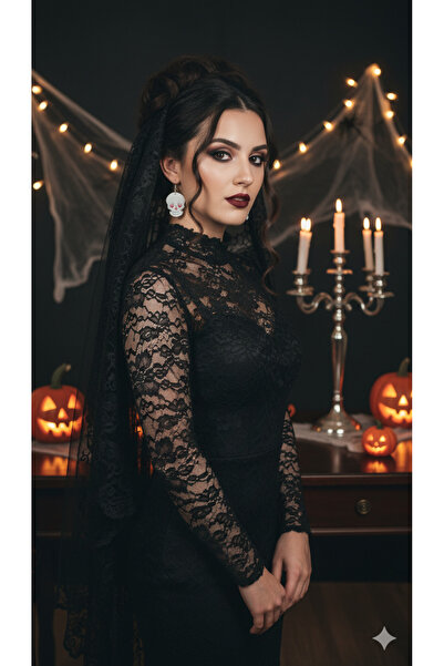 Lu Atelier Skull Amour Handmade Polymer Clay Earrings – Skull Design with Heart Eyes – Gothic & Cute Concept Earrings