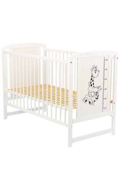 Babyneeds Patut din lemn bebe, 120x60 cm, Lemn de pin si mdf, Stabil si rezistent, Saltea reglabila