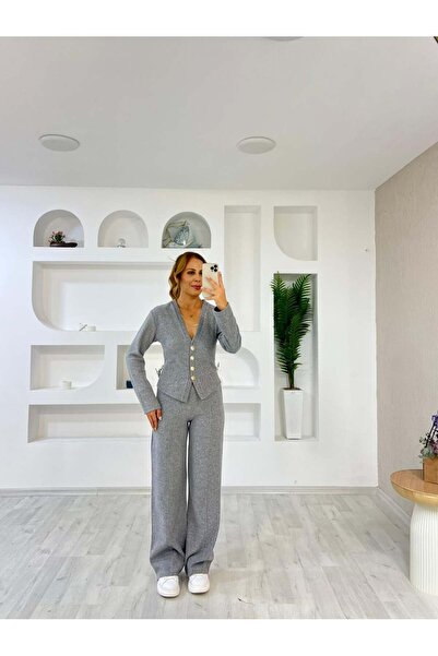 İrka Moda Selanik Kumaş ZR Model Hırka Pantolon Takım