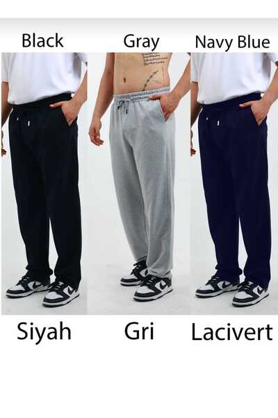 BERYY MODA Pantaloni de trening pentru bărbați, de iarnă, în trei culori: neg...