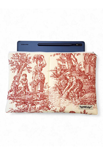 Ayza Stüdyo 13-14 İnç Macbook Uyumlu Kapitone Tablet & Laptop Kılıfı - Eski Zamanlar (34x25 cm)