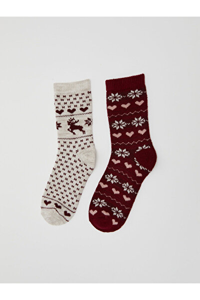 LC Waikiki New Year's Themed Women's Home Socks 2-Pack (W5)