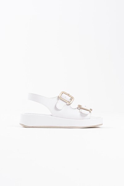 TRENDELLA Shery White Skin Sandals