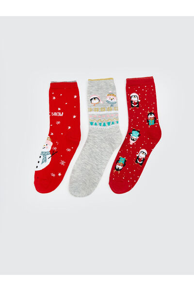 LC Waikiki Vizyon New Season Patterned Girls' Socks 3-Piece