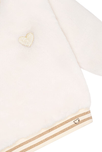 Miny Center Girl's Sequin Heart Embroidered Plush Sweatshirt
