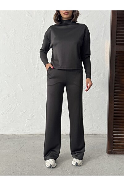 peralist Soft Modal Feel, Stand-Up Collar and Draped Sweatshirt