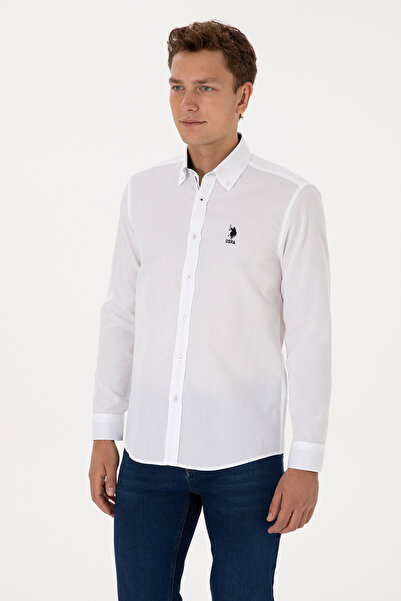 U.S. Polo Assn. Men's White Long Sleeve Shirt 50308524-Vr013