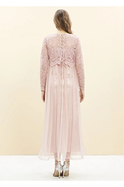 Even Fashion Hamile Giyim Sim Dantel Detaylı Uzun Hamile Elbise