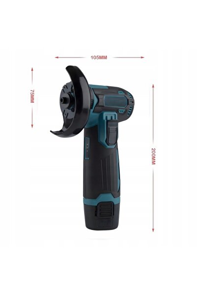 zola Mini angle grinder with 2 batteries, 12V, 19,500 RPM, 1200 mAh, M5, 76 mm disc, 10 mm shaft