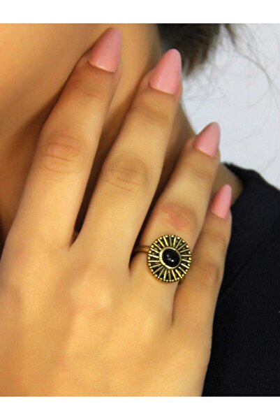 esha Natural Stone Onyx Round Natural Stone Antique Model Women's Adjustable ...