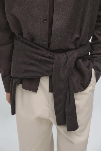 Massimo Dutti Regular fit kareli dokulu melanj gömlek