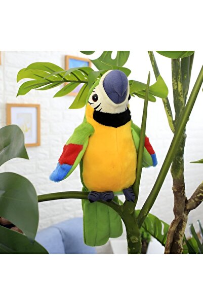 OEM Interactive Plush Toy, Talking Parrot, Green, 22cm