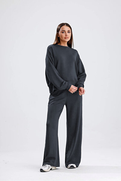 YAKAMEL طقم رياضي نسائي فاخر بأكمام طويلة مصنوع من القطن المودال