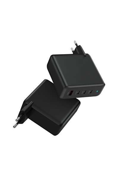 Voltres Voltres wall charger, 100W, 4 ports (3x USB-C & 1x USB-A), Compact, Black