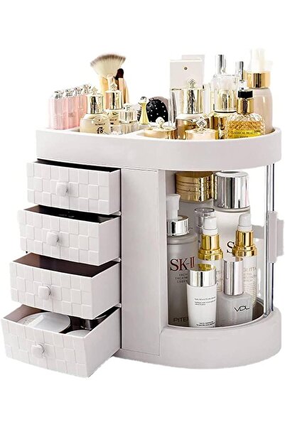 Türkiye SIBY Acrylic 4-Layer Makeup Organizer (White)