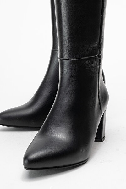 Ataköy Ayakkabı KADIN DERİ TOPUKLU ÇİZME SIYAH