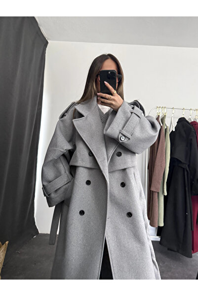 nona butik Palton Lorena Kaşe - Gri