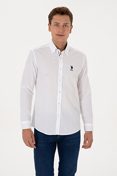 U.S. Polo Assn. Men's White Long Sleeve Shirt 50308524-Vr013