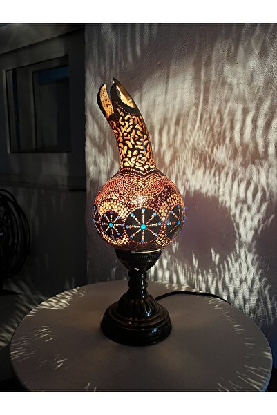 Teddy Atelier El Yapımı Su Kabağı Lamba | Dekoratif Gece Lambası | Özgün Desen - LED Işıklı |