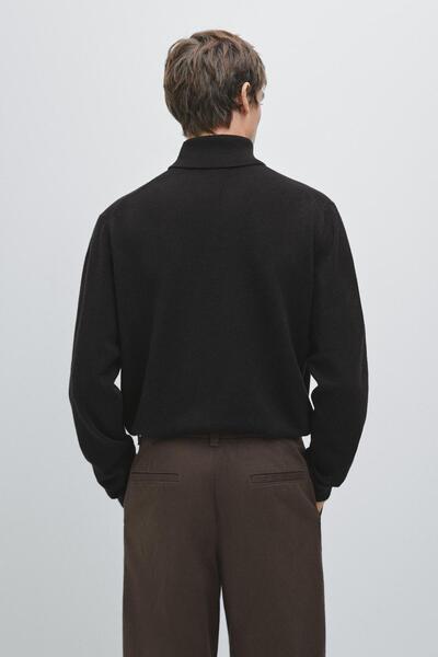 Massimo Dutti Dik yaka yün karışımlı triko kazak