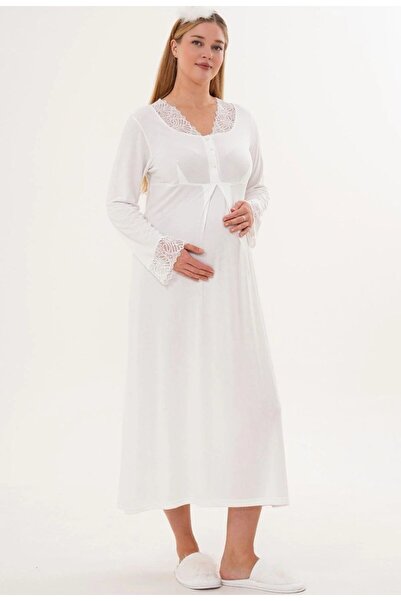 Lohusa Homewear قميص نوم نسائي للحوامل بتصميم خاص مع ميزة الرضاعة الطبيعية ال...