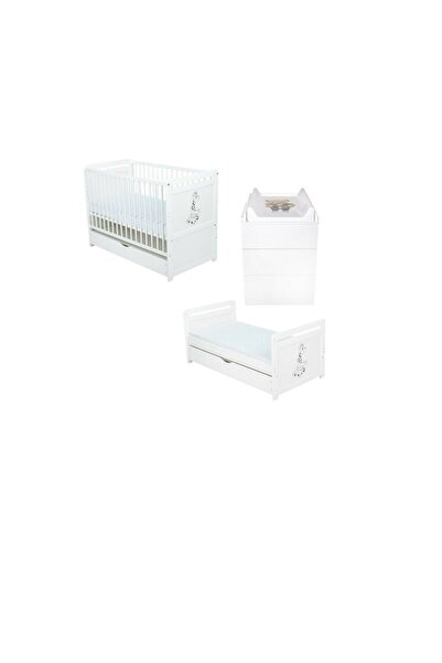 Babyneeds Set mobilier pentru copii, BabyNeeds: Patut multifunctional din lem...