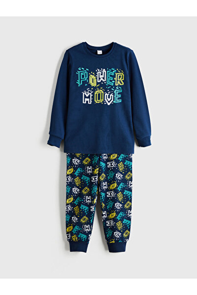 LC Waikiki Pijamale pentru băieți cu decolteu tip crew cu imprimeu