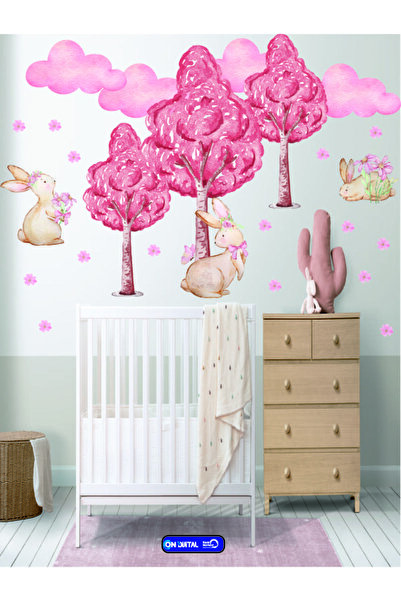 ON DİJİTAL BASKI MERKEZİ مجموعة ملصقات زخرفة الجدران ذات طابع الأرنب