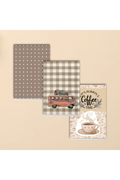 Fatofotofan Autumn Themed 3-Piece A6 Notebook Set – Unlined, 40 Pages, Stapled Cover