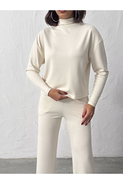 peralist Soft Modal Feel, Stand-Up Collar and Draped Sweatshirt