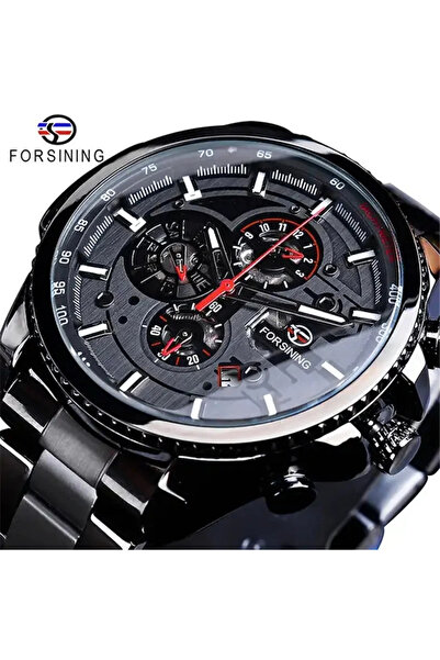 Forsining 428 Black Mechanical Men's Watch – Luxury Design, Multiple Functions, 3ATM Water Resistant