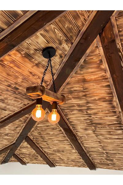 OEM Lustra vintage lemn 2 becuri Conte