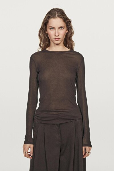 Massimo Dutti Yaka detaylı %100 pamuklu t-shirt