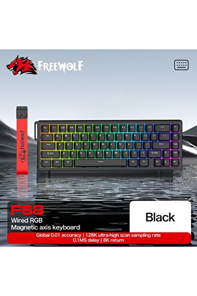 FreeWolf F68 Pro Oyun Klavyesi Manyetik Switch 3 Modlu Kablosuz Bluetooth Kab...