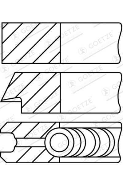 GOETZE ENGINE Set Segmenti Piston Citroen Bx/Evasion Microbus/Xantia Fiat Ulysse