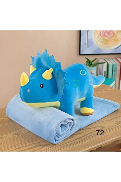 Tescomak Set de pătură și pernă pentru copii, jucărie de pluș, albastru extra...