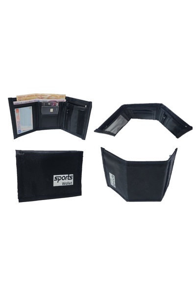 ATHLETIC Sports Wallet Coin Purse Waterproof Sporty Ergonomic Sports Wallet Unisex Black Slim Design