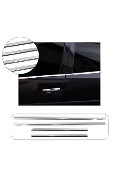 BRSPLAST Peugeot 206 Uyumlu 1998-2012 Krom Cam Çıtası 4 Parça Paslanmaz Çelik