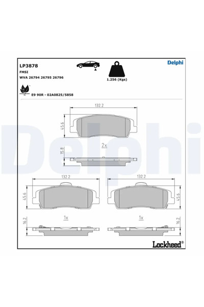 DELPHİ Комплект спирачни накладки за дискови спирачки Hyundai Staria Bus/Star...