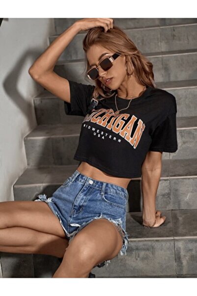 LAPS المرأة السوداء ميشيغان المطبوعة المحاصيل