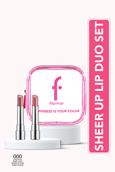 Flormar Sheer Up Lip Duo – Pembe Çantalı 2’li Ruj Seti
